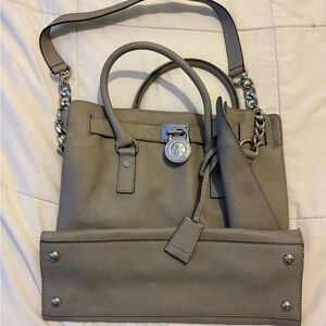 Michael Kors Taupe Satchel Bag